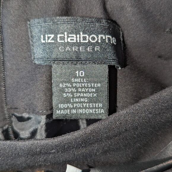 Liz Claiborne Career Skirt with Belt Black Women's Size 10 - Picture 2 of 6